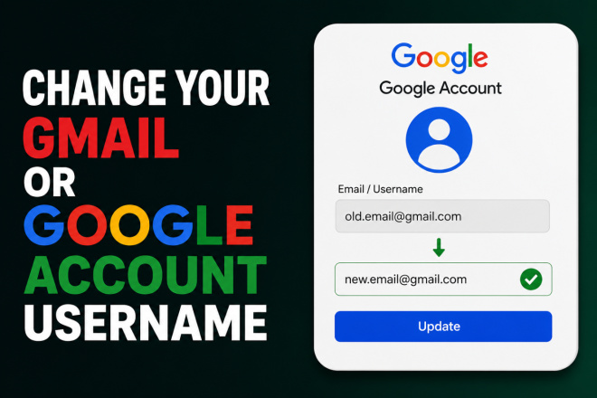 Изменение имени пользователя Gmail или аккаунта Google