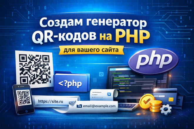 Создам генератор QR-кодов на PHP для вашего сайта
